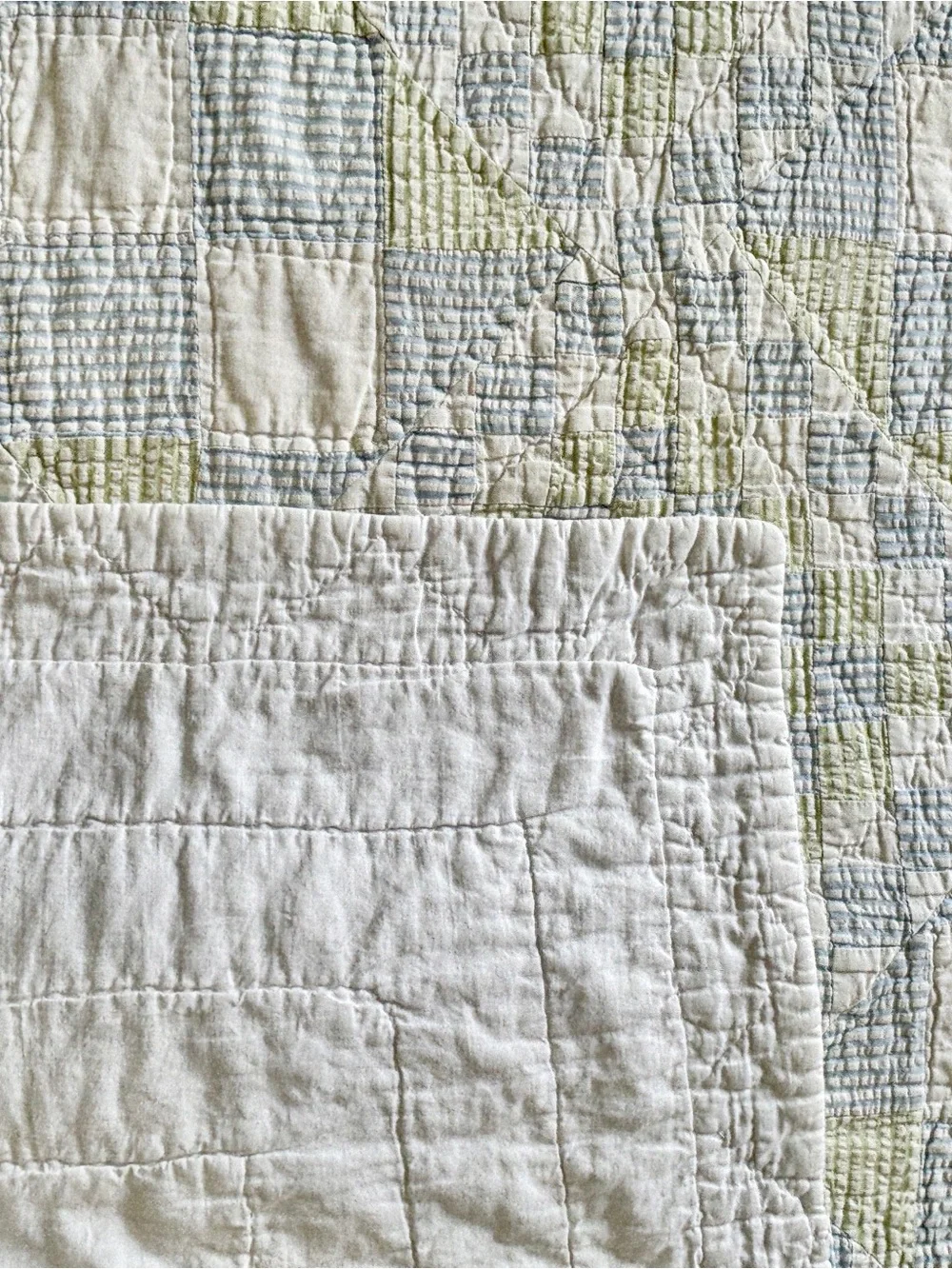 Sea Glass Blue & Green Patchwork Quilt Set with Matching Pillow Shams